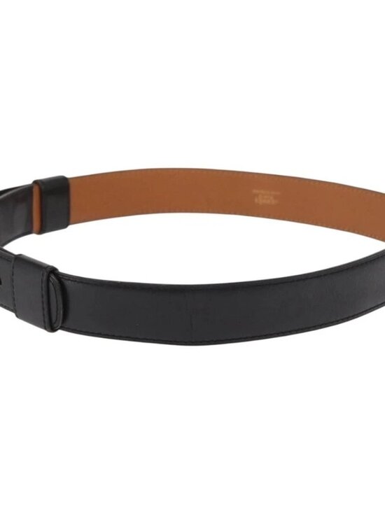 HERMES Belt Leather Black Gold main image 6